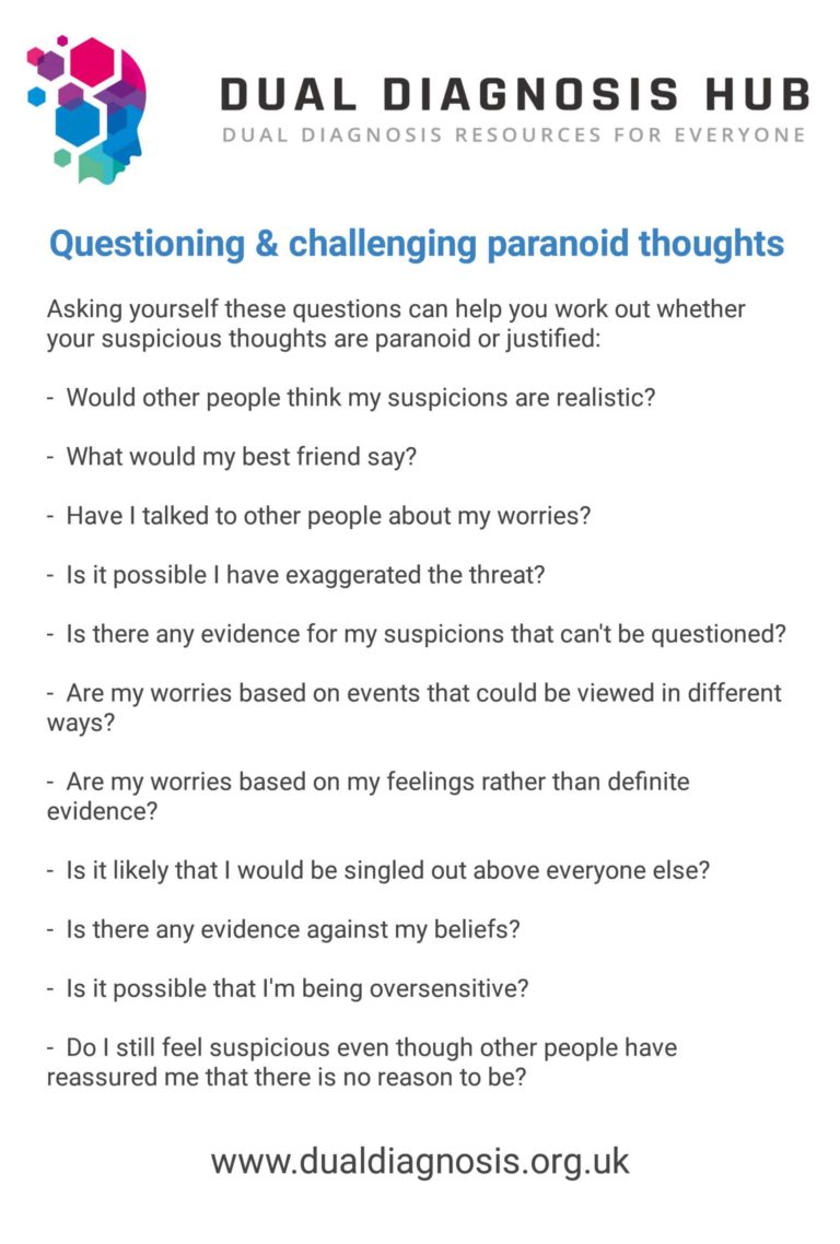 Questioning & Challenging paranoid thoughts tips